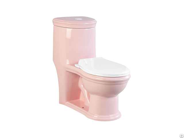 Kid Friendly Wc Small Size Pink Color Ceramic Back To Wall Single Flush Siphonic One Piece Toilet