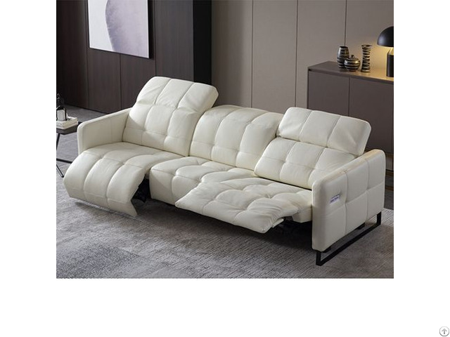 Italian Style Electric Function Leather Three Seat Modern Space Capsule Sofa