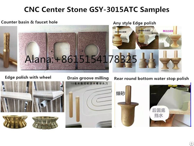 Countertop Quartz Marble Top Sink Cut Cnc Machine Center