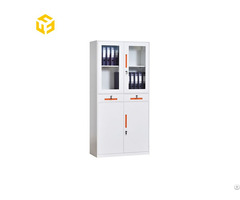 Living Room Steel Storage Metal Cabinet With Double Glass Door