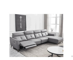 New Italian Minimalist Leather Art Functional Fashion L Shaped Chaise Longue Sofa