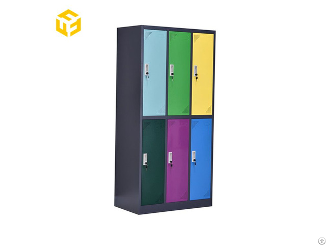 Steel Cabinet 6 Door Wardrobe School University Lockers Changing Room Metal Almirah