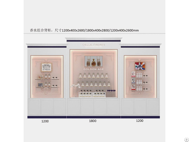 Large White Cosmetic Niche Display Cabinet Customized