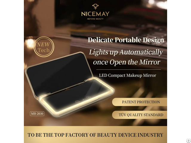 Compact 3 Colors Led Light Mirror For Makeup