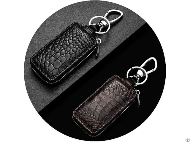 Crocodile Leather Waist Hanging Shockproof Key Bag Car Remote Control