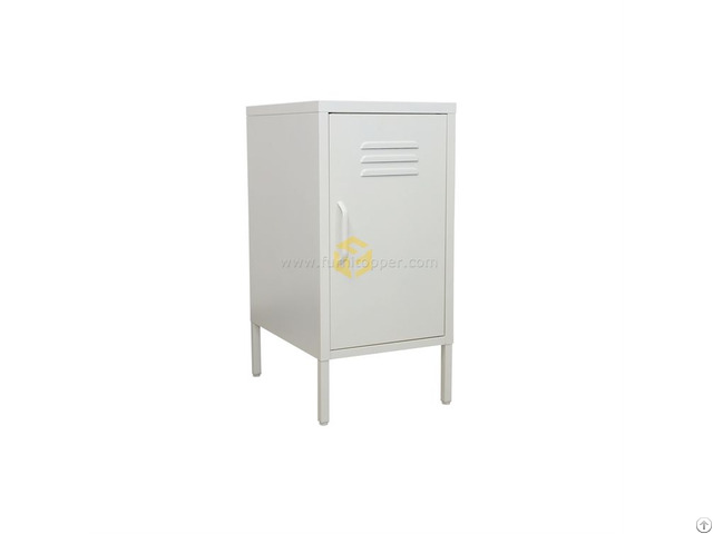 Modern Nordic Style Single Door Bedroom Bedside Nightstand Steel Cabinet With Standing Feet