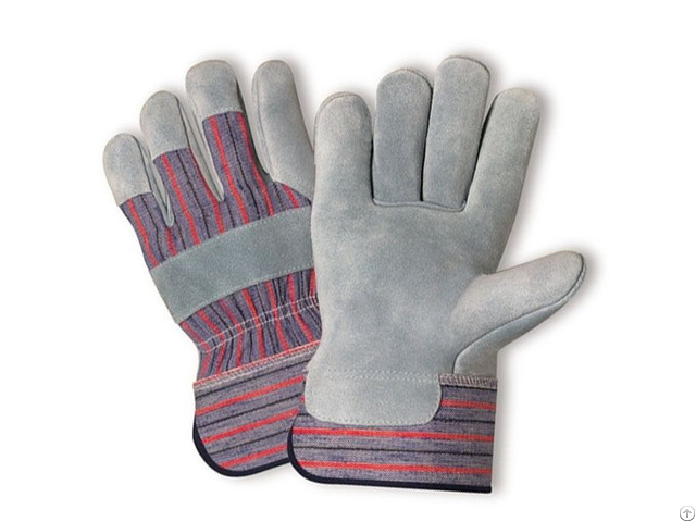 Approved Leather Work Gloves Labor Protection Hand Safety For Industrial Garden Construction