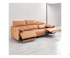 Modern Minimalist Designer Leather Three Position Armrest Folding Multifunctional Sofa