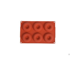 Food Grade Donut Silicone Circle 6 Grid Mold