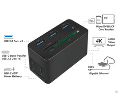 Multiport Usb C Hub With Card Reader Hdmi Ethernet And Pd