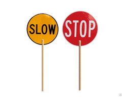 Traffic Control Stop Slow Sign