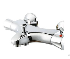 Double Handle Brass Chrome Thermostatic Bath Faucets