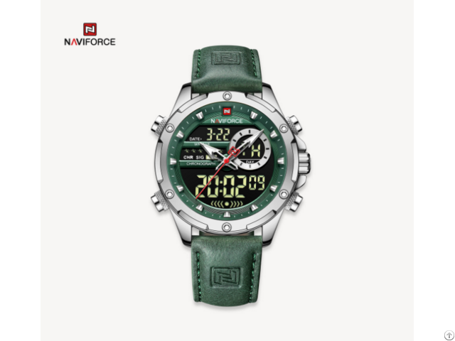 Naviforce Men Luxury Watches Lcd Display Waterproof Quartz Wristwatch