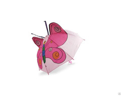 Pink Large Butterfly Children Umbrella