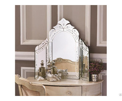 Hp08 3035 60x63x1 8cm Clear Venetian Carved Glass Decorative Vanity Mirrors