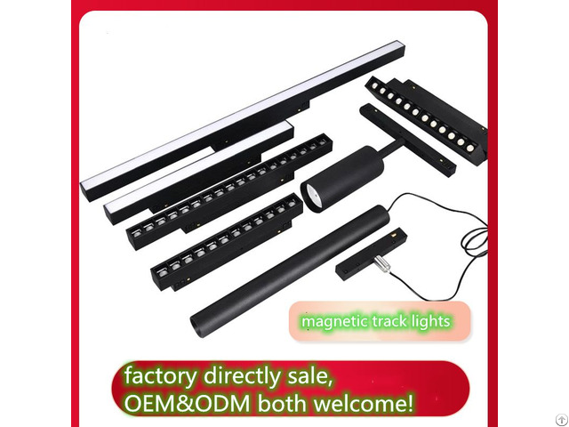 Led Dimmable Magnetic Track Light System Linear Spot Flood Grille Luminous Lamp