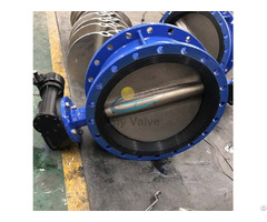 Ductile Iron Cast Worm Gear Double Flange Butterfly Valve