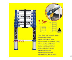 Single Blue Telescopic Ladder With Anti Slip Cushion