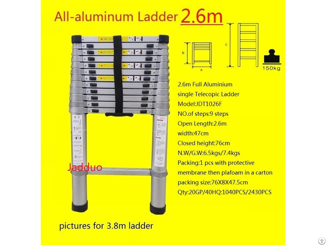 Full Aluminium Single Telecopic Ladder