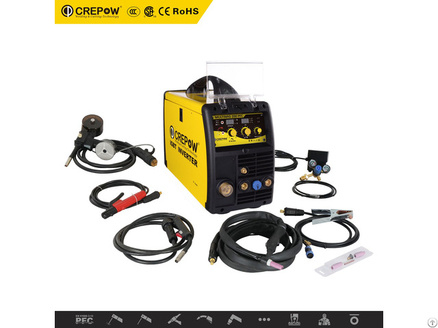 Crepow Multimig200 Pfc Inverter Multi Function Mig Stick Lift Tig With Pfc