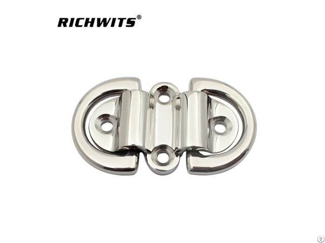 Stainless Steel Lashing Tie Down Cleat Double D Ring Deck Folding Pad Eye