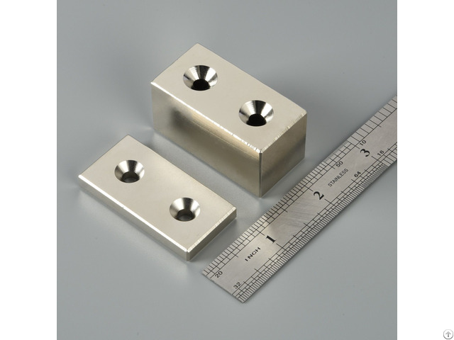 Neodymium Block Countersunk Magnet