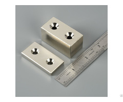 Neodymium Block Countersunk Magnet