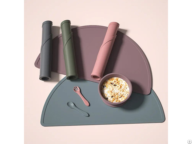 100% Food Grade Oem Odm Silicone Kids Baby Pad Dining Table Mat Coaster Eating Placemat