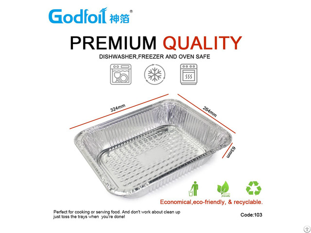 Half Tray Deep Rectanglar Aluminum Foil Container