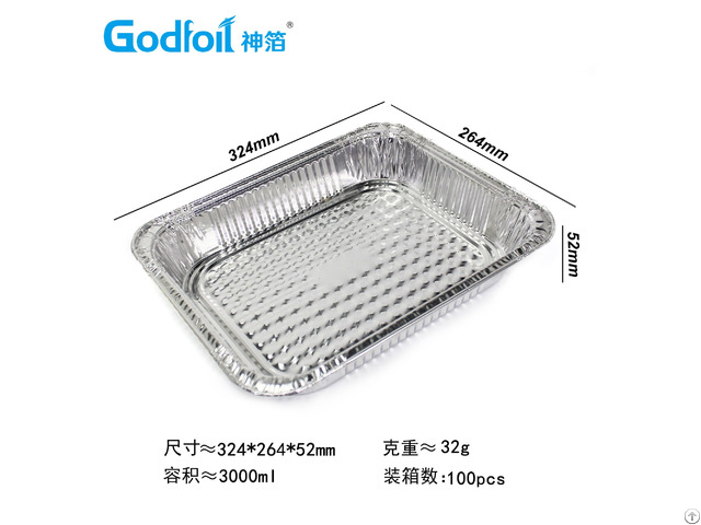 Half Tray Rectanglar Aluminum Foil Container