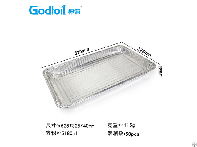 Full Tray Shallow Rectanglar Aluminum Foil Container