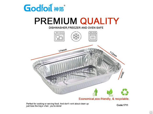 Rectangular Aluminum Foil Container Wr1711 350
