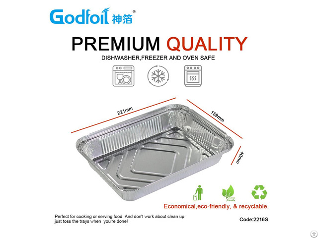 Rectangular Aluminum Foil Container Wr2216s 800