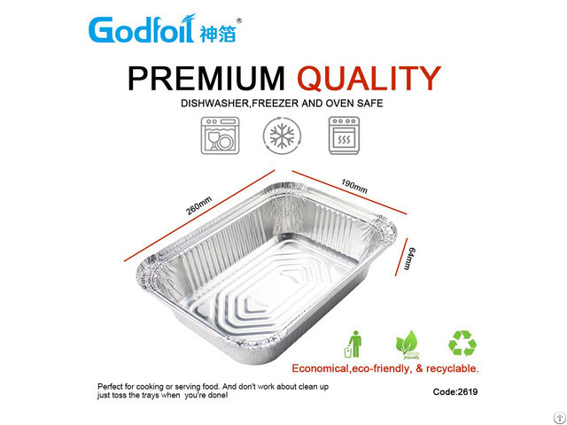 Rectangular Aluminum Foil Container Wr2619 1800