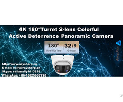 4k 180° Turret 2 Lens Colorful Active Deterrence Panoramic Camera