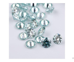 Blue Color Round Brilliant Cut Moissanite