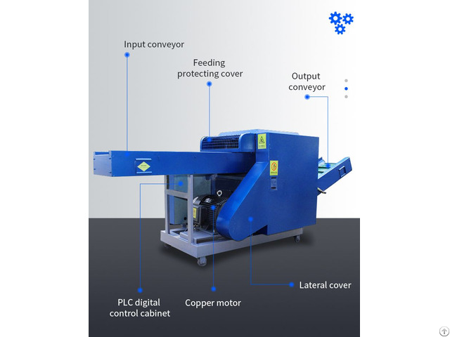 Textile Waste Jeans Fabric Cut Into Various Sizes Up And Down Cutting Machine With Blades