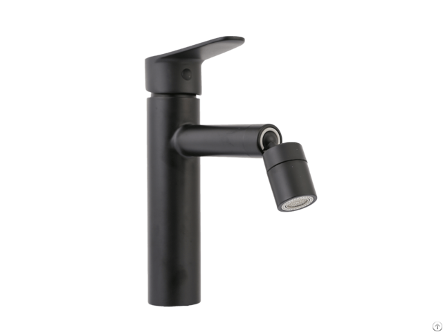 Black Painting Single Handle Zinc Kitchen Mixer With Flexible Spout