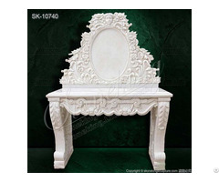 Luxurious White Marble Sink Vanity With Backsplash And Pedestals Factory Price