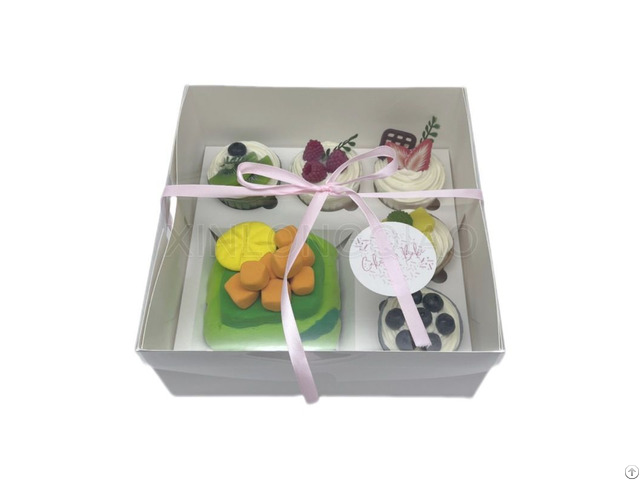 New Design Cardboard Cake Box With Pet Transparent Lid