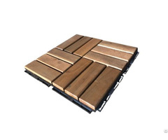 Wooden Interlocking Decking Tiles 12 Slats With 19mm Thick