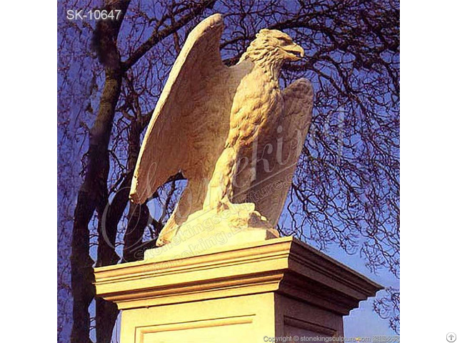 Factory Supplier Hand Carved Marble Eagle Statue For Outdoor Garden And Home Decor