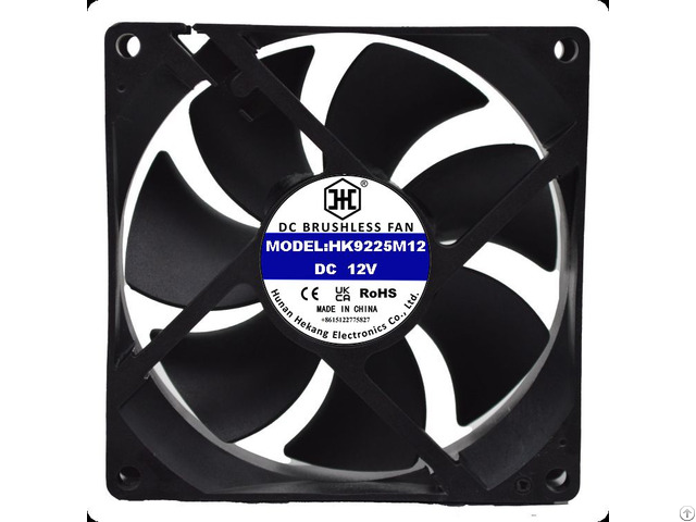 Hk9225 Dc 12v Dual Ball Bearing Axial Flow Low Noise Cooling Fan