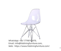 Thin Iron Legs Clear Plastic Dining Chair Dc P01pm