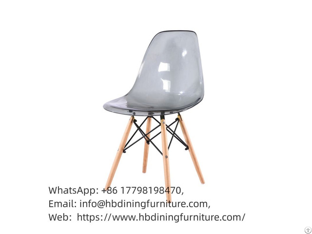 Transparent Plastic Dining Chair With Backrest Dc P01p