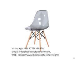 Transparent Plastic Dining Chair With Backrest Dc P01p