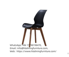 Wood Frame And Plastic Seat Stacking Chair Dc P74