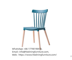 Dining Chair Windsor With Plastic Seat And Wooden Legs Dc P87