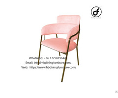 Pink Velvet Hollow Back Armchair