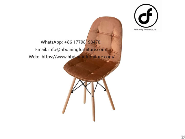 Simple Wooden Leg Upholstered Dining Chair